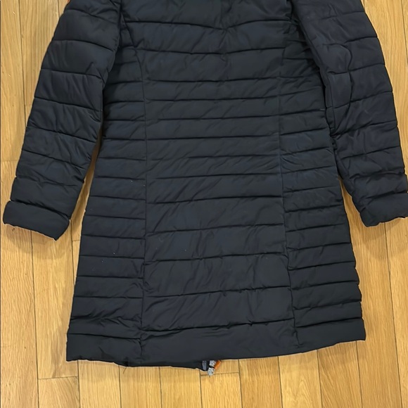 Save The Duck Black Quilted Hooded Long Puffer Jacket Womens Size Small - Picture 8 of 12